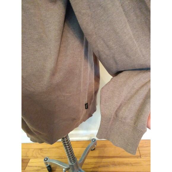 FYNCH-HATTON SUPERFINE COTTON Men's 3XL V Neck Brown Sweater Jumper - Picture 5 of 12